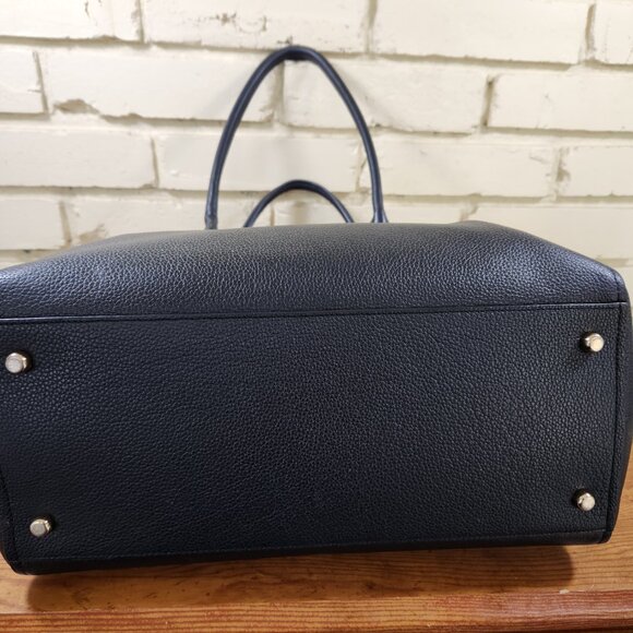 Coach Swagger Black Pebbled Leather Satchel Tote Bag Purse - Picture 7 of 12